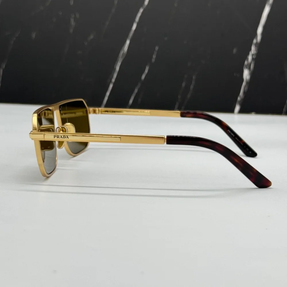 NEW SPR A53 1BK01T PRADA PRA53S 1BK01T UNISEX SUNGLASSES PR A53S 1BK01T GOLD